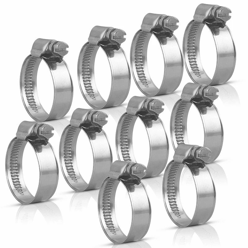 25pcs 16mm-70mm 304 Stainless Steel Adjustable Drive Hose Clamp Fuel Line Worm Size Clip Hoop Hose Clamp for Air Hose Water Pipe