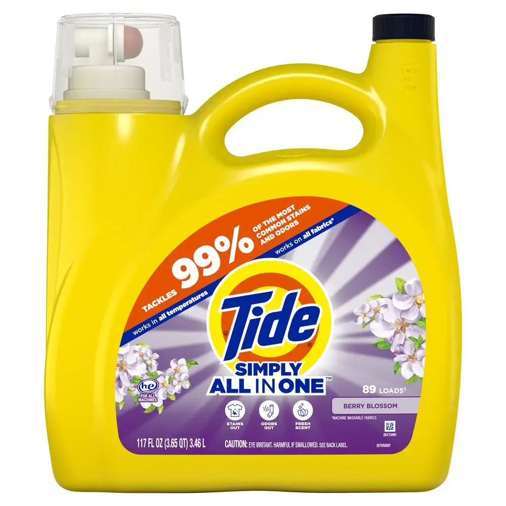 Laundry Detergent Laundry Stain Remover Berry Blossom Laundry Detergent Powerful Stain Remover Fresh Scent HE and Standard Machine Compatible 117 fl oz 89 loads