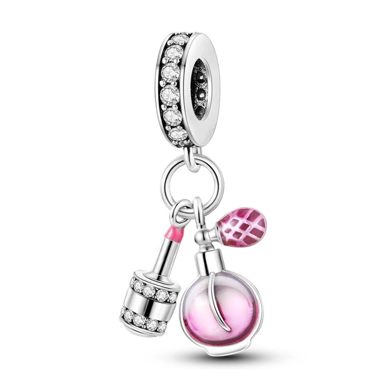 Sterling Silver Playful Charm Beads Bracelet Dangle DIY Jewelry
