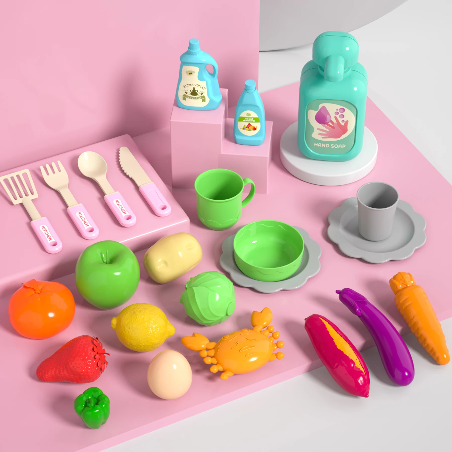 Play Kitchen Sink Toy Running Water Dishwasher Upgraded Automatic Water Cycle System