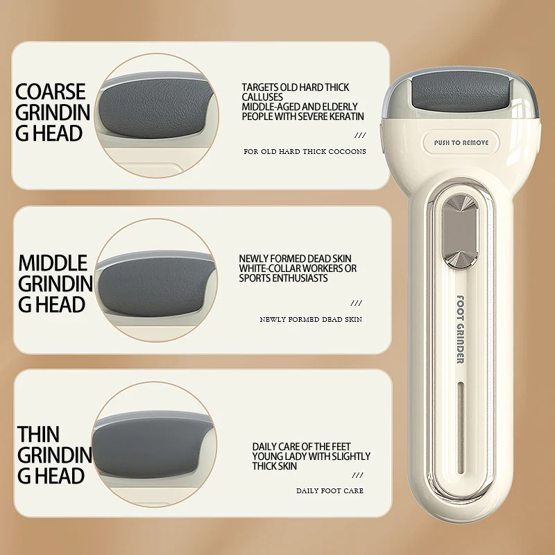 2024 New Electric Foot Care Machine Hard Dry Dead Cuticle Skin Remover Pedicure Care Tool Rehargeable Removal Foot Grinding Tool 4