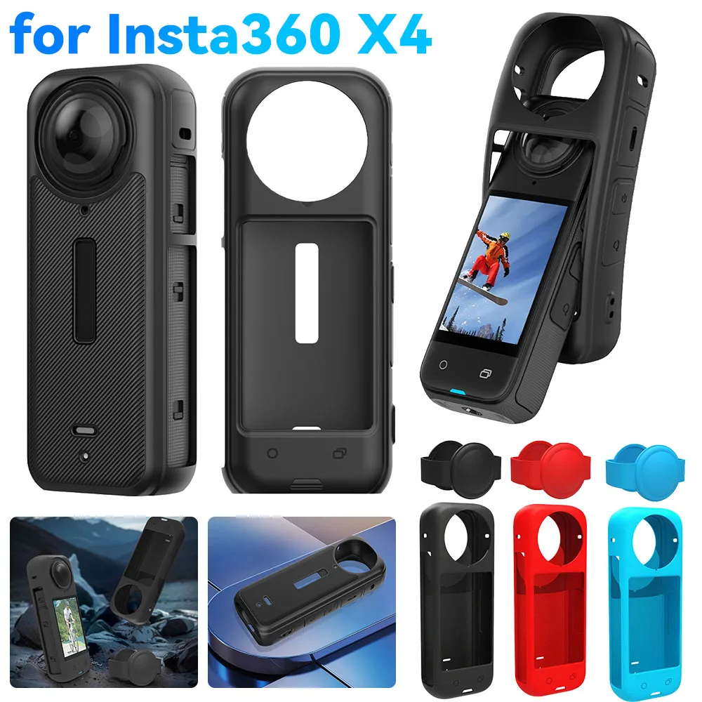 실리콘 카메라 보호 케이스, Insta360 X4 전체 보호 커버, 충돌 방지 카메라 보호대 슬리브, 스크래치 방지 소프트 커버