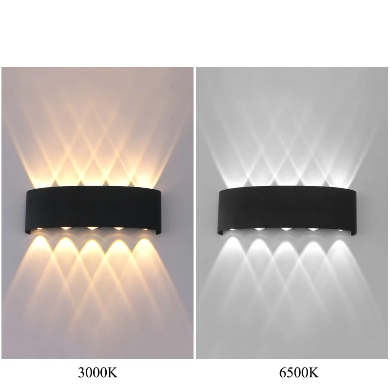 Impermeável lâmpada de parede LED, iluminação exterior, interior cabeceira lâmpada decoração, Up and Down Over, 4W, 6W, 8W, 10W, AC 85-265V