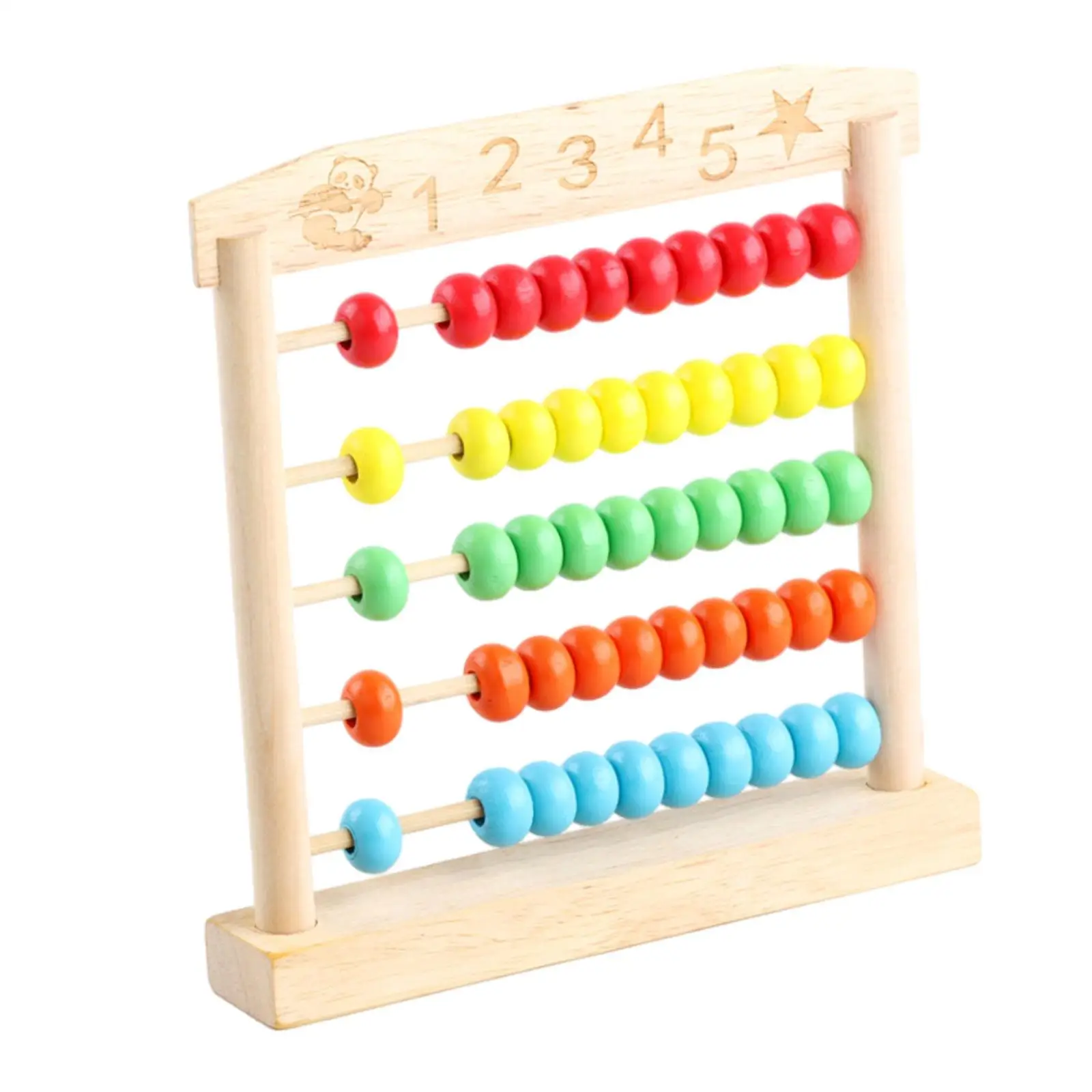 Wooden Counting Frame Montessori Toy Wooden Counting Toys Counting Abacus Toy for Preschool Children Kids Kindergarten Baby