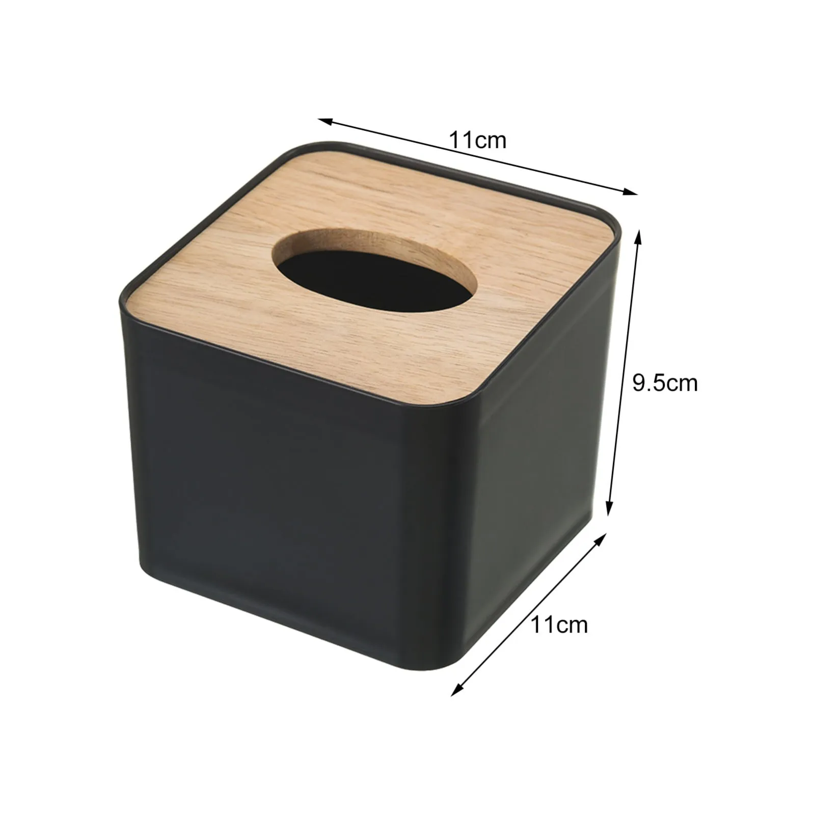 New Plastic Tissue Box Wooden Lid Square Napkin Holder Container Wet Tissue Paper Dispenser Case Modern Home Car Organizer 6