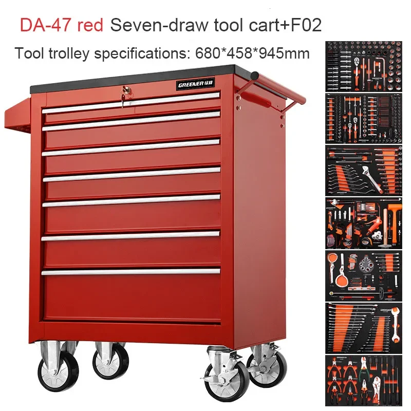 YyhcTool BoxHot Selling Black Tool Cabinet Heavy Duty Tool Box Roller Cabinet Professional Metal Garage Cabinet With Tools 2