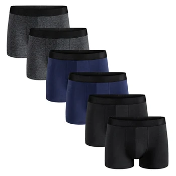 Paquete de 6 uds. De bragas 2024 para hombre, ropa interior de algodón, Boxer y calzoncillos de marca para hombre, conjunto de lujo, pantalones cortos, Kit antideslizante 1