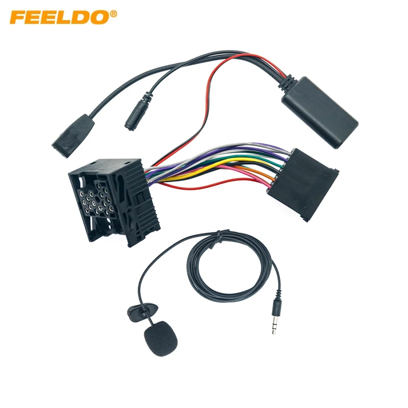 

Автомобильный Bluetooth-модуль FEELDO, AUX-in аудио MP3 музыкальный адаптер для BMW (E46) 320i 320ci 320cic, стерео проводка с микрофоном