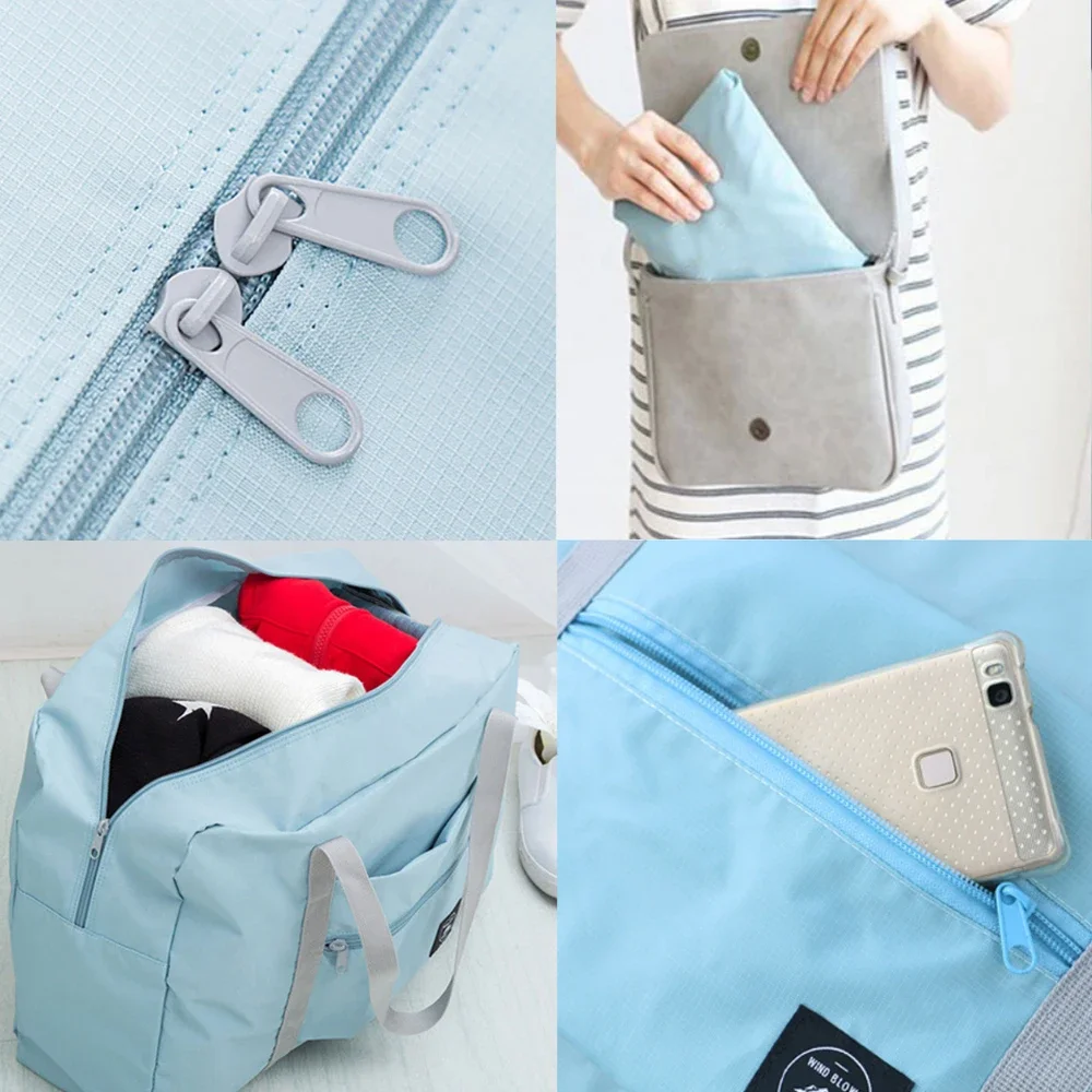 Butterfly Folding Large Capacity Travel Bag Hand Luggage Tote for Lady Women Weekend Organizer Clothes Storage Nylon Travel Bags