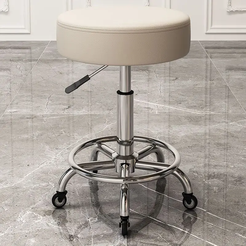 Salon Swivel Stool Adjustable Height Rolling Chair Round Technician Hairdressing Manicure Barber Chair Professional Use Style