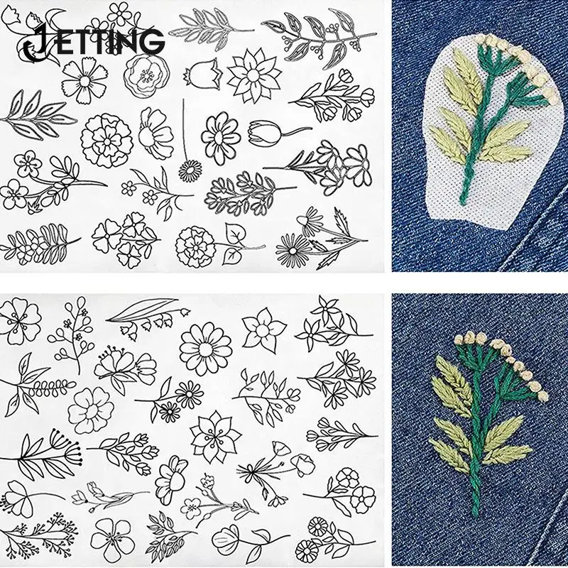 Water Soluble Stabilizer Embroidery Stick And Stitch Embroidery Paper Tear Away Stabilizers With Flower Pattern 2/4pc embroidery paper