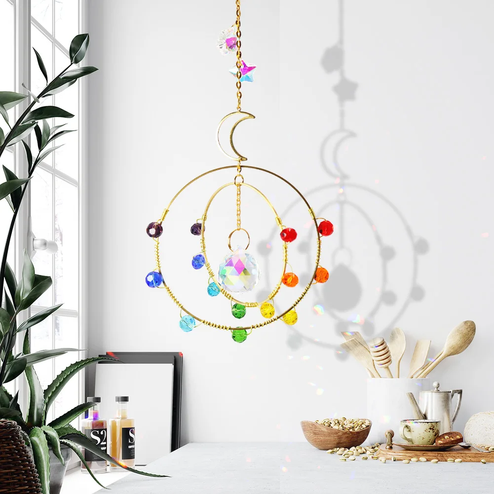 Crystal Windchimes Sun Catchers Pendant Sun Light Catcher Garden Window Wedding Curtain Chandelier Home Decor Wind Chime