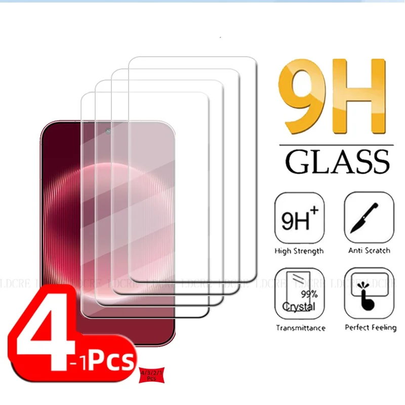 Premium Tempered Glass Screen Protector - 9H Clear, Transparent, Set of 1-4 Pieces