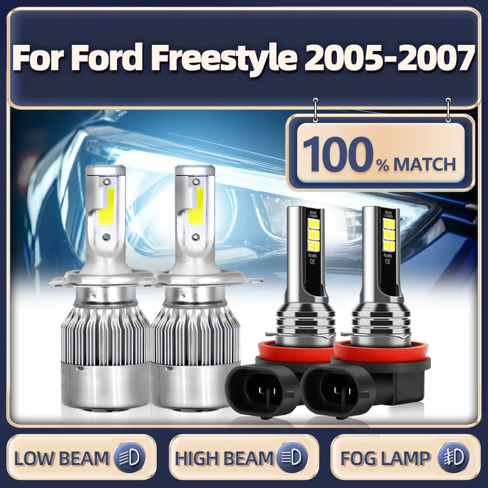 

H13 Led Car Headlight Bulbs H11 Turbo Fog Lights 6000K White 12V Canbus Auto Headlamps For Ford Freestyle 2005 2006 2007