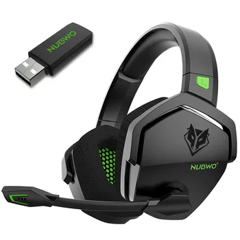 NUBWO 게임용 무선 헤드셋, PC 노트북 오버 이어 헤드폰, 마이크 포함, 2.4G BT 무선 및 유선 헤드셋, PS5, PS4, G06