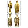 A52C Grand Brass Vases with Traditional Chinese Dragon Phoenixes for Collectors 6