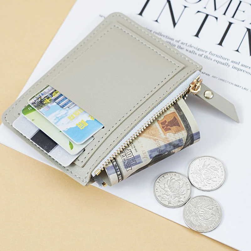 Female Purse Women Wallets Mini zipper Multi-Cards Holder Coin Short Wallets Slim Small Wallet Zipper Hasp