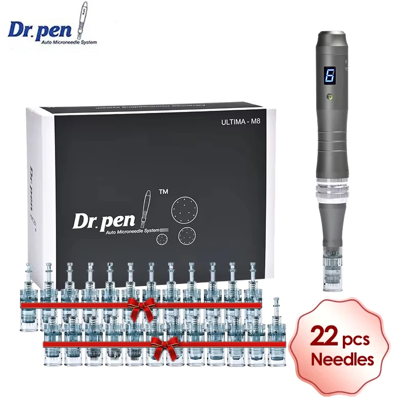 Original Derma Pen Ultima M8 With 22 Pcs Cartridge Wireless Microneedling Pen Skincare Kit Professionals Home Use Beauty_voghion.com