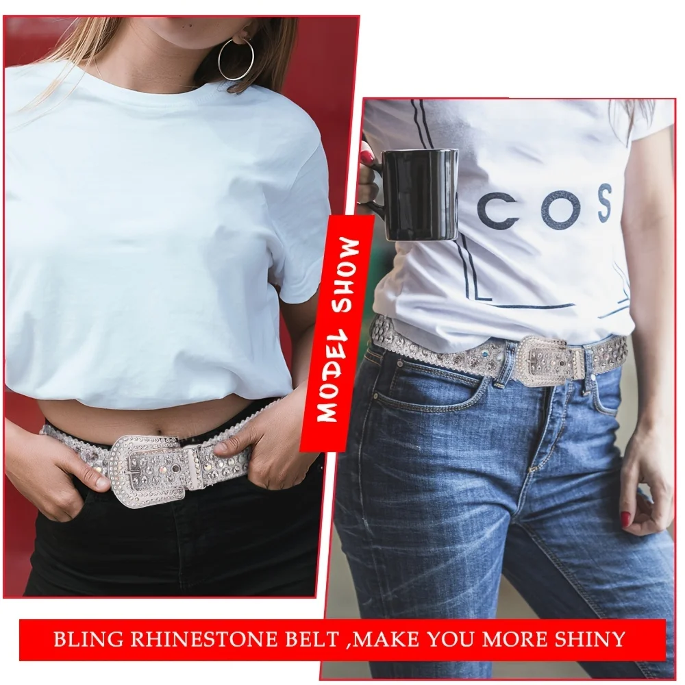 Shiny Fashion Cinto Brilhante Crystal Embellished Belts Fashion Trends Women\'S Rhinestone Belts Luxury Design For Men And Women