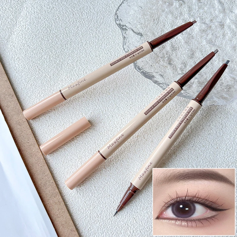 Doublehead liquid Eyebrow pencil Lying silkworm waterproof Black brown Natural Point mole wild Eyebrow pen aegyosal liner Makeup 6