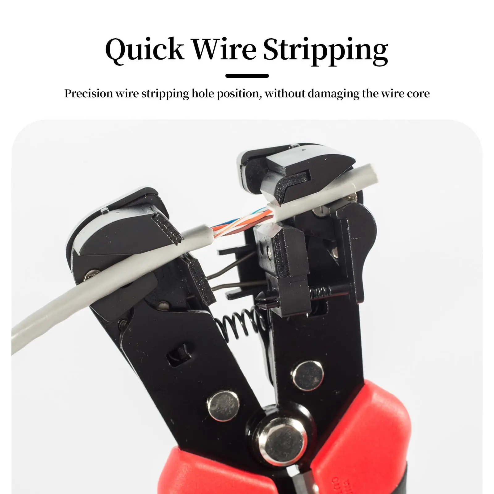 Self-adjusting Wire Stripper, 8-Inch Automatic Wire Stripper for 10-24 AWG Solid and Stranded Wire, 3 in 1 Function 2