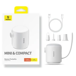 Compact Wireless Air Compressor and Inflator Pump (WHITE)
