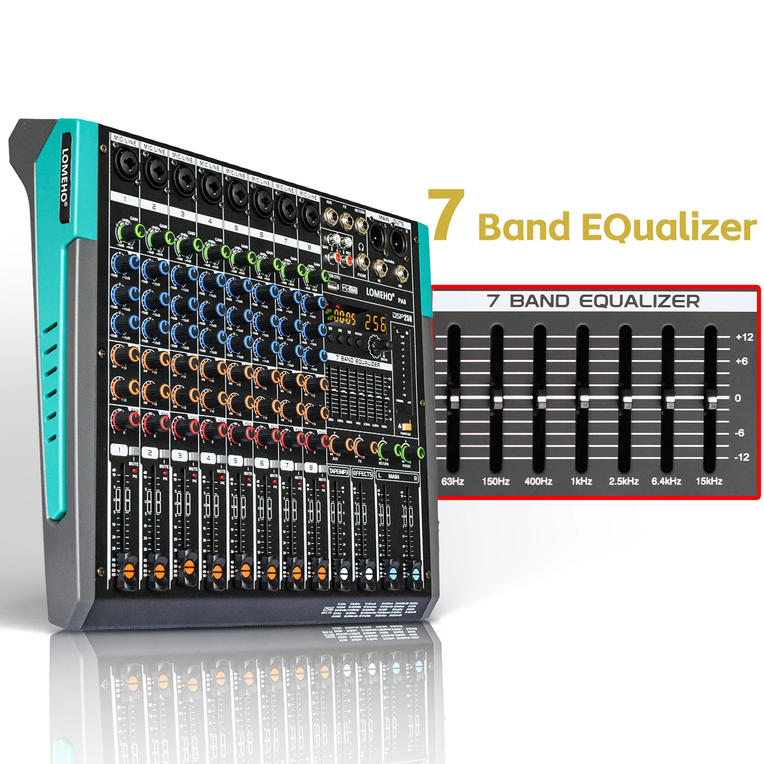 LOMEHO 6/8 Channel Mixing Console Bluetooth Audio Mixer 256