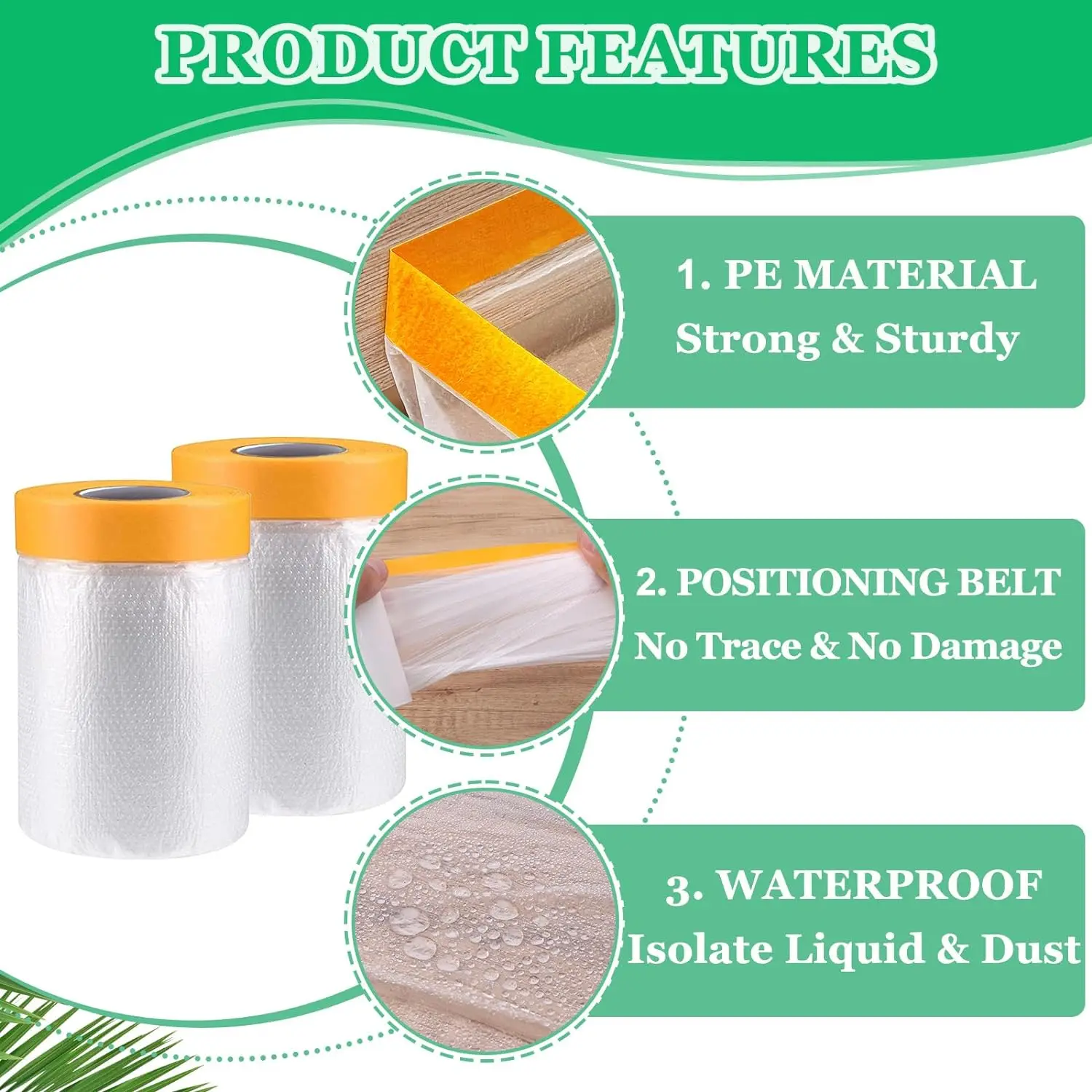 20M Plastic Masking Film Transparent Painting Drop Film Car Paint Masking Film Living Room Decoration Furniture Dustproof Film 6