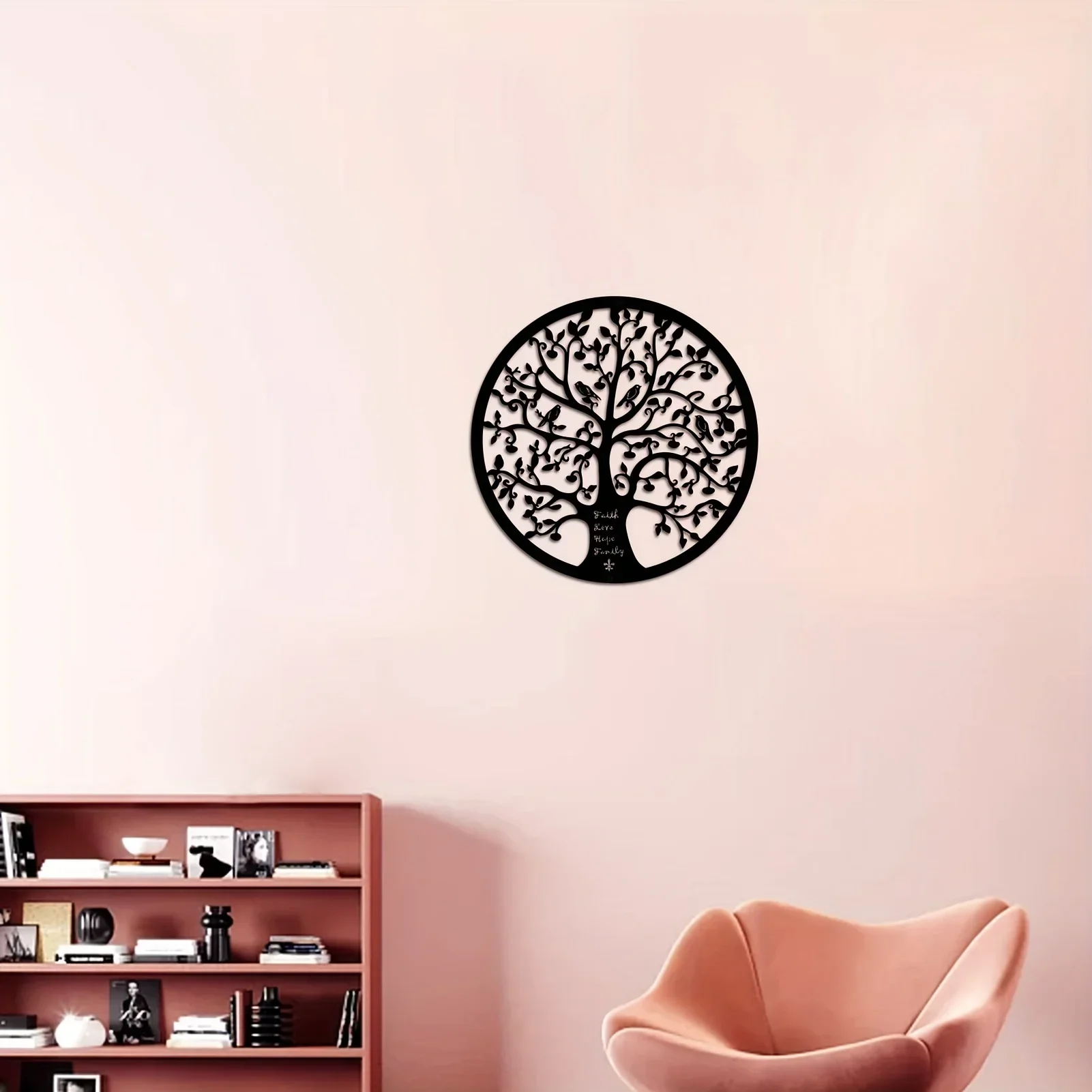 

Hello Young Modern Tree Life Metal Wall Hanging Decor Black Line Sculpture for Home and Office Decor Metal Wall Mounted Decor L