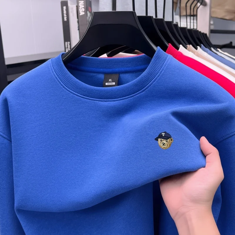 Hochwertiger neuer Trend: Herren-Sweatshirt mit Rundhalsausschnitt, leichte Luxusmarke, Herbst/Winter, weich, bequem, modisch, exquisite Stickerei, Pullover