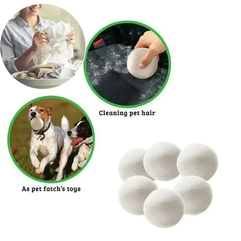 Laundry Ball Wool Dryer Balls Reusable Natural Fabric Softener Laundry Washing Machine Accessories Home Washing Fleece Dryer Balls Clothes