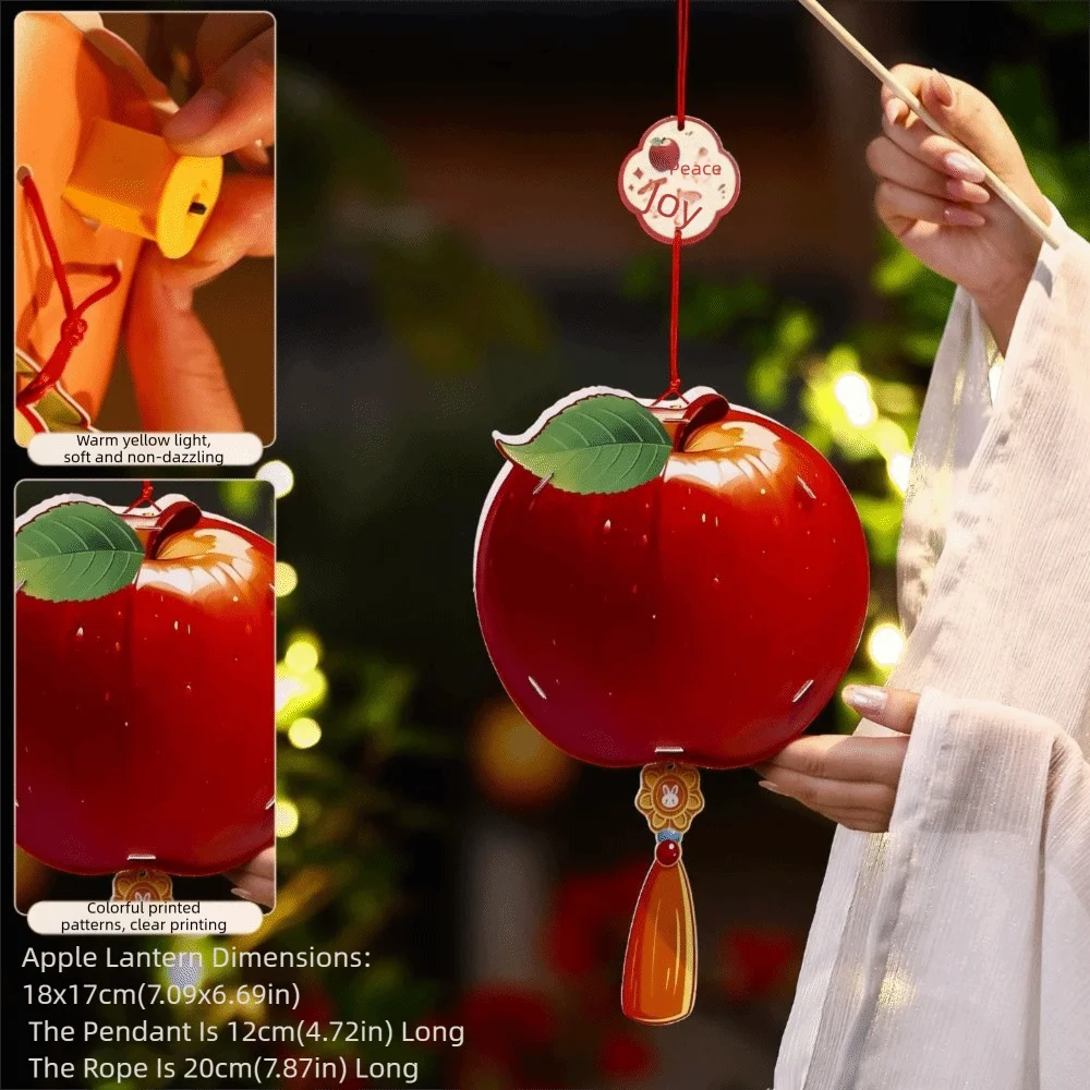 Handmade Persimmon Lantern Decorative with Tassel Blessing Handheld Lantern Material Package Glowing Props Chinese Style Lantern