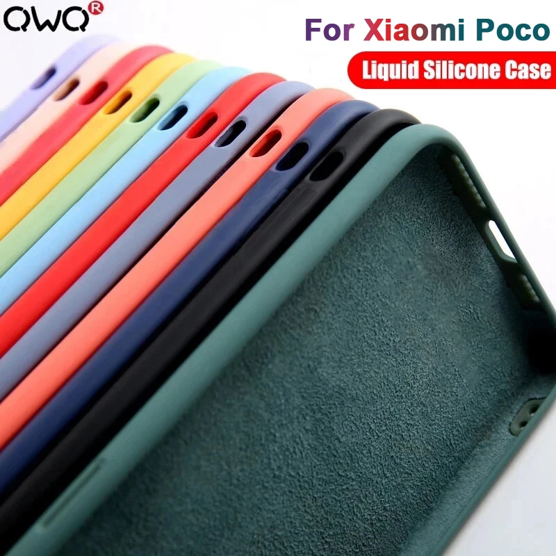 Capa original de silicone líquido para Xiaomi Poco F5 X4 X5 Pro f1 f2 f3 f4 GT capa traseira para Poco M4 X3 Pro X4 GT X3 NFC