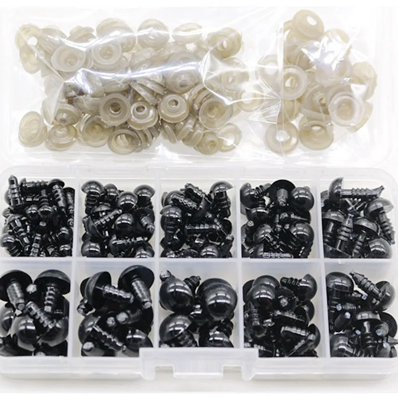 Plastic Safety Eyes 50/100pcs 5-18mm Black For Toys Amigurumi Diy