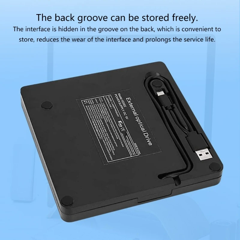 Multiunctional USB 3.0Type C External Optical Burners, Fast Speed DVD Player for Laptop Desktop Data Transfer