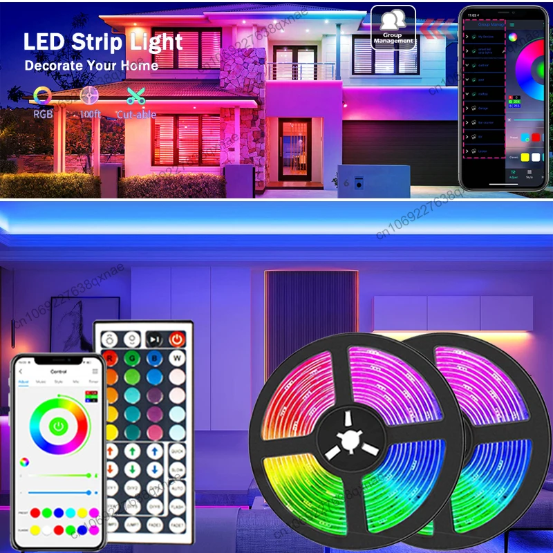 LED Strip Lights LED 1-5m 10m 15m 20m 30m Neon Lights Luces Led Color RGB TV Backlight LED Lights for Bedroom Decoration