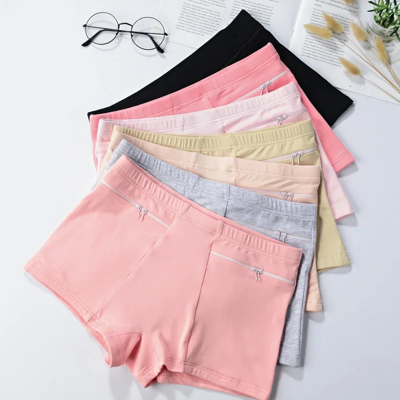 Women's Safety Anti-theft Pants Soft Shorts Cotton Boxer Summer Under Skirt Shorts with Pockets Femme Underwears Safety safety shorts,safety pants,women shorts underwear