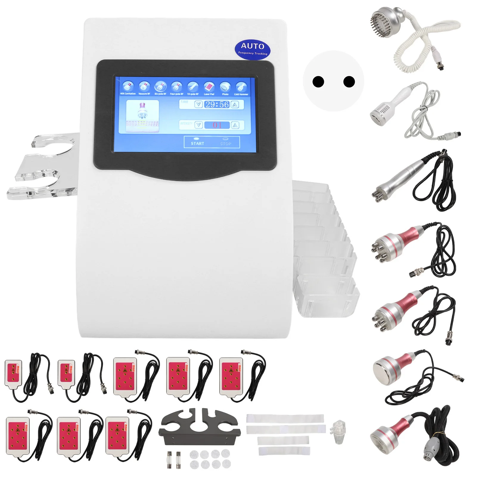 

40KHz Cellulite Cavitation Machine 9 in 1 Cellulite Cavitation Machine Ice Hammer Colorful Lighting Wrinkle Removal for Knees