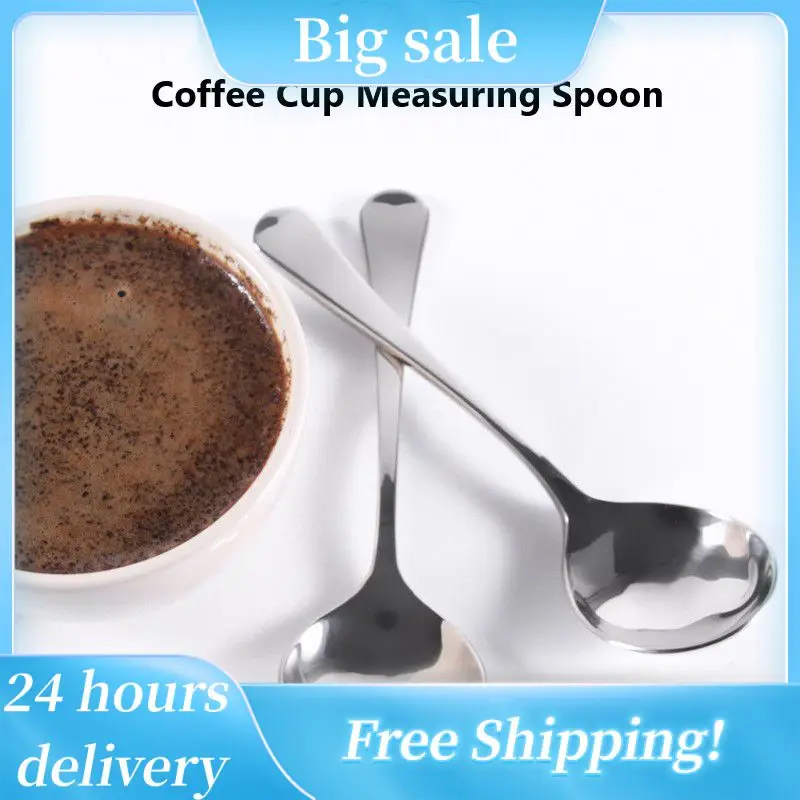 

Coffee Spoon Coffee Cup Measuring Spoon Stainless Steel Tasting Spoon Barista Evaluation Round Long Handle Spoon Kitchen