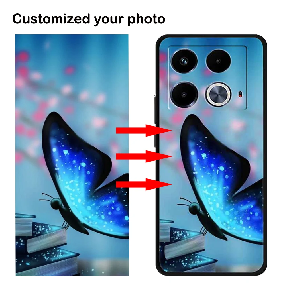 Custom Personalized Photo Phone Cover - DIY Customizable Black Case