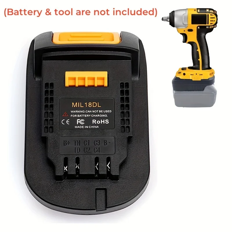 Battery Adapter Converter MIL18DL for Milwaukee 18V Li-ion Battery Convert To for Dewalt 20V 18V Li-ion Battery Power Tools Use