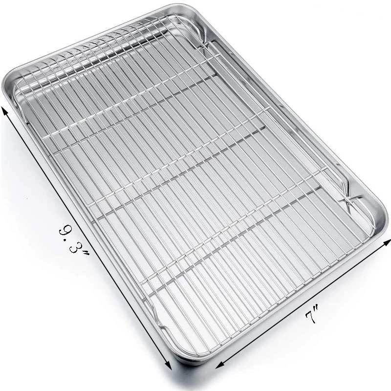 NUOLUX Trays Plate Tray Dredging Kitchen Pan Stainless Breading Pans  Bakeware Bake Supplies Barbecue Sushi Rustproof Food 