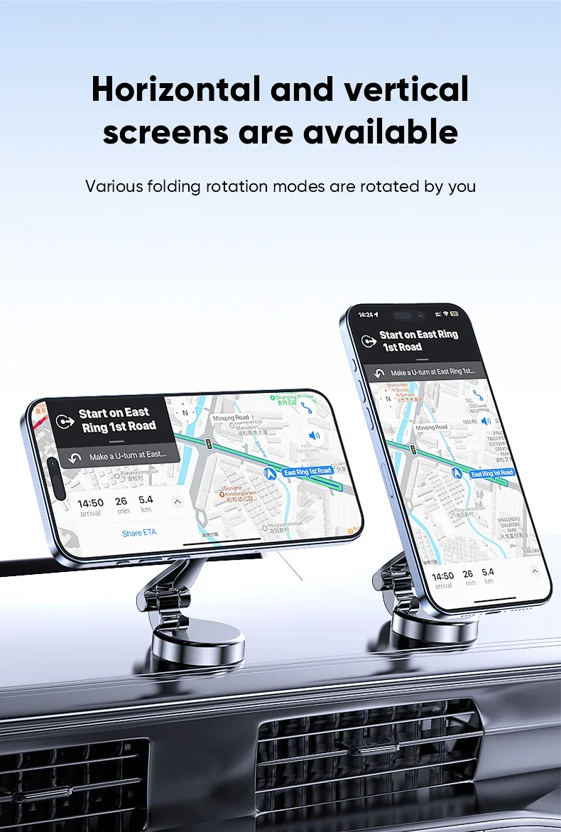 Magnetische Auto-Handyhalterung 360-Grad-Rotation Faltbare Telefonhalterung Saugnapf Auto-Navigations-Handyhalterung für iPhone Samsung – Detail 14