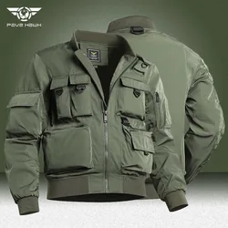 Military Bomber Jackets Men Autumn Multi-pocket Wear-resistant Cargo Windbreaker Coats Army Casual Outerwear Tactical Jacket