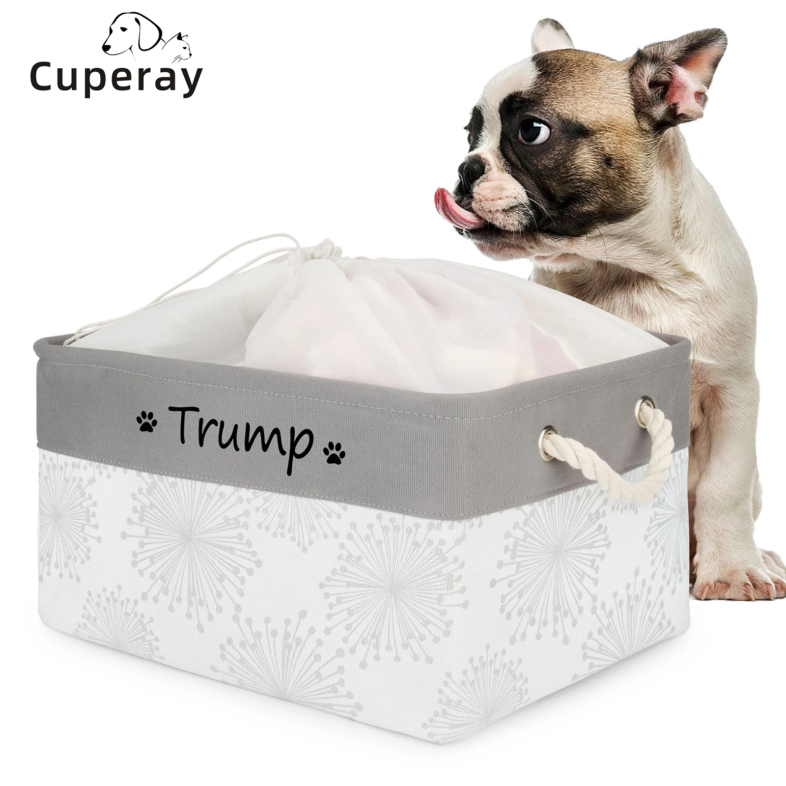 

Customized Dog Toy Storage Basket Bin- Rectangular Storage Box for Dog Toys,Dog Coats,Dog Clothing,Dog Apparel & Accessories