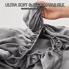 Smooth Mulberry Silk Fitted Sheet High End 100% Silk Mattress Cover with Elastic Bands for Single Double Queen King Bed 160/200 5
