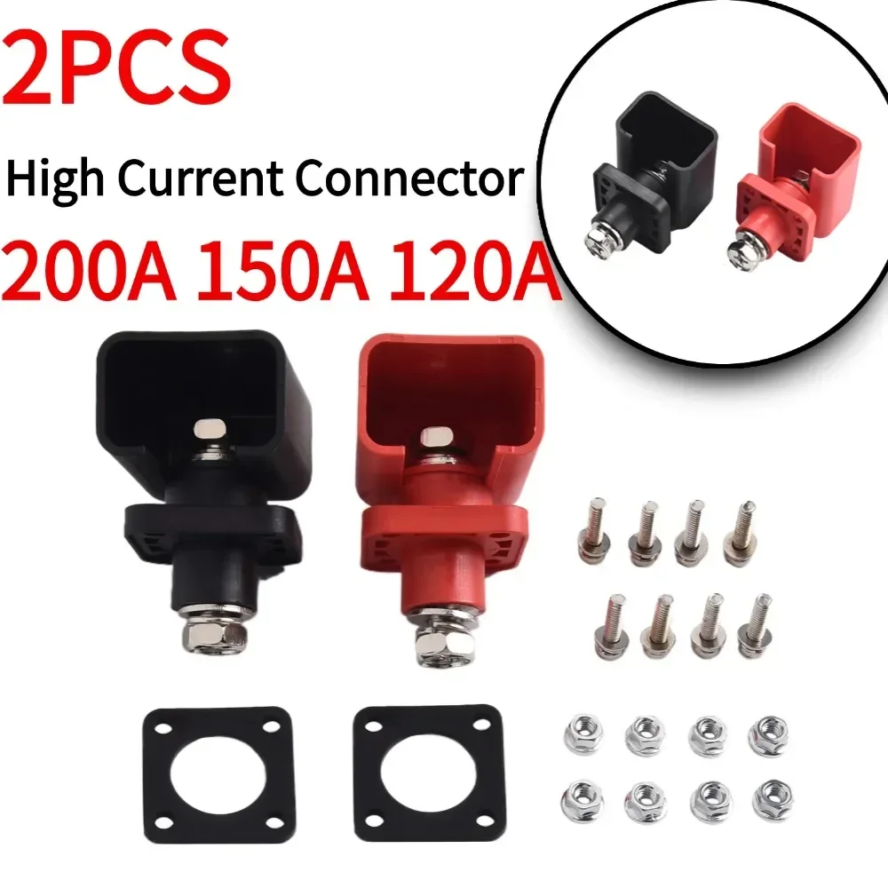 2pcs 200/150/120A Through-wall Type Lithium Battery Energy Storage Terminal High Current Lithium Battery Copper Terminal Connect