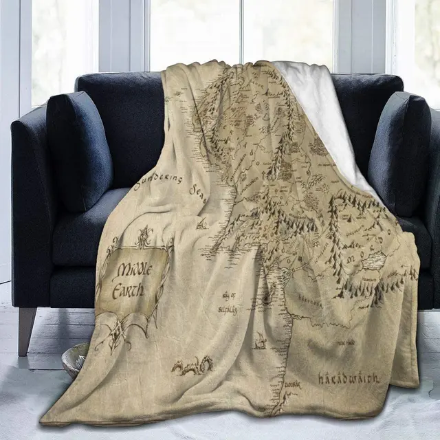 Blanket Middle Earth Map Throw Blanket