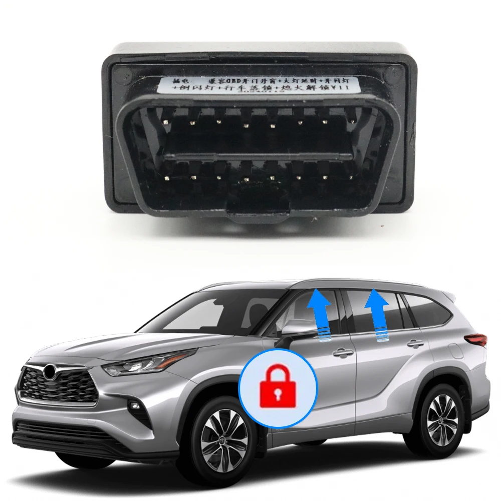 Car Obd Automatic Speed Lock Door Unlock Window Colser Control Sollevamento Per Toyota Highlander Kluger Xu70 2021 2022 2023 2024