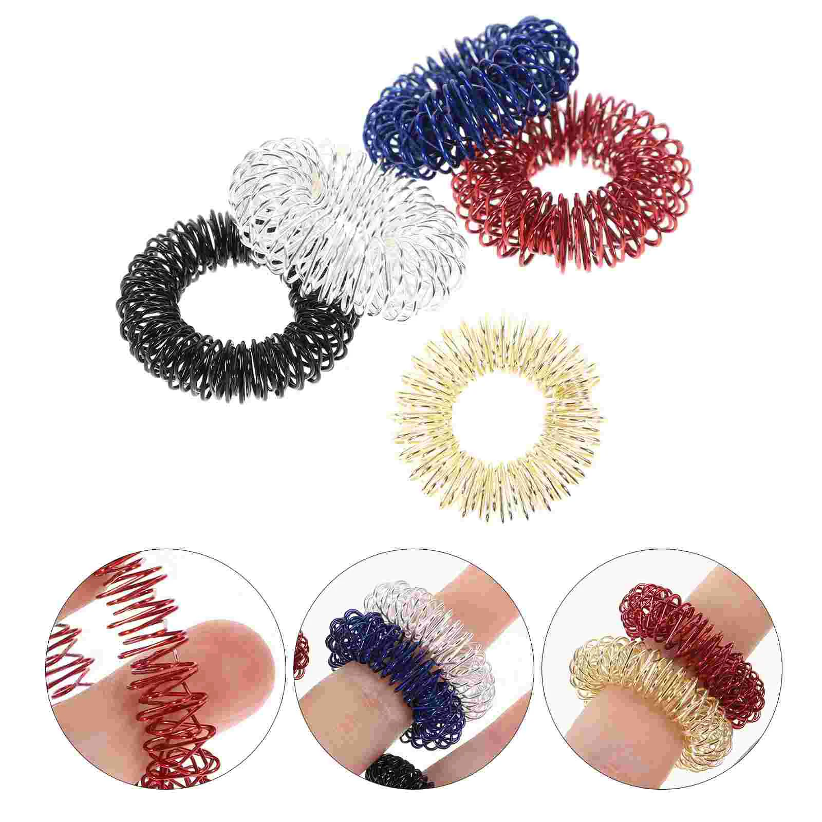 

5 Pcs Acupressure Finger Rings Massagers Chinese Mini Medicine Child